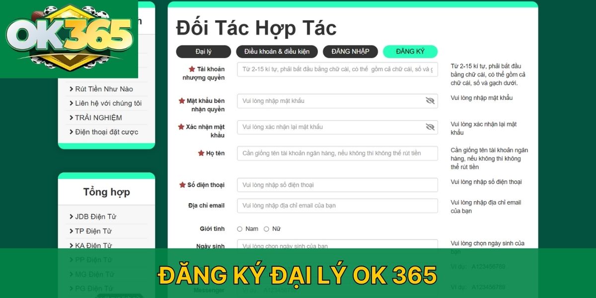 Đăng ký đại lý OK365