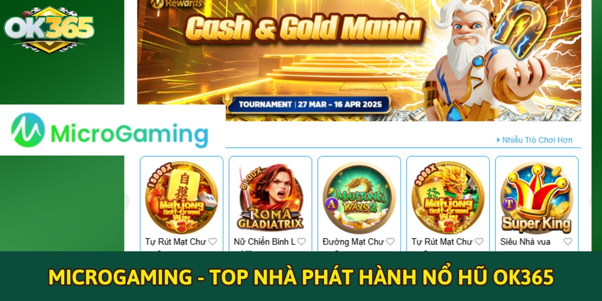 MIcroGaming - Top nhà phát hành nổ hũ đỉnh nhất OK365