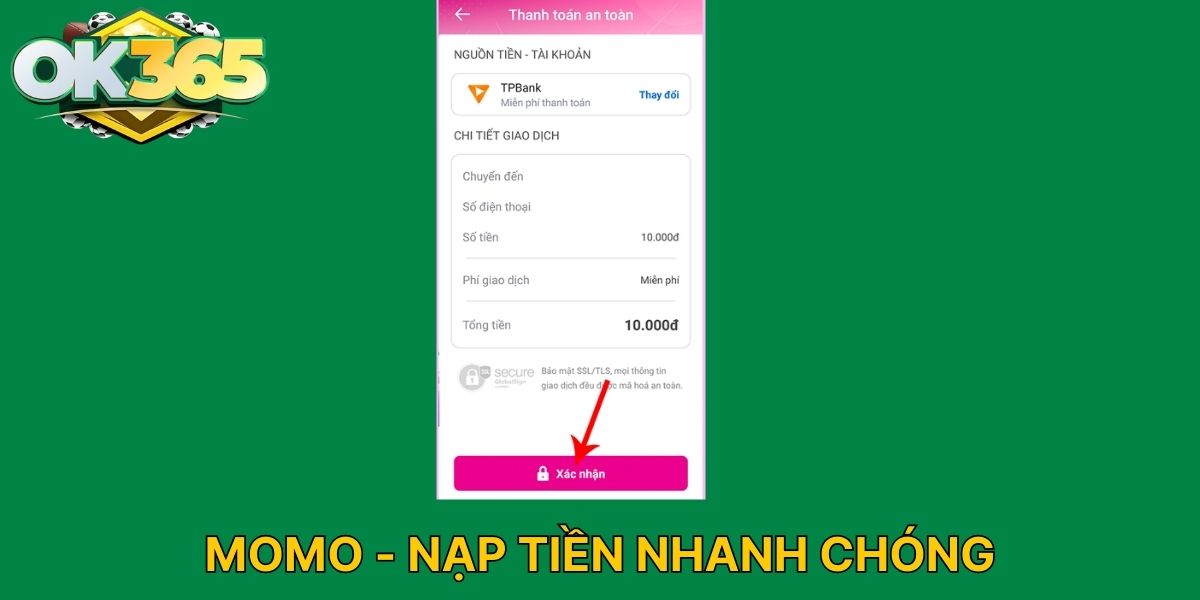 MOMO - Nạp tiền nhanh chóng