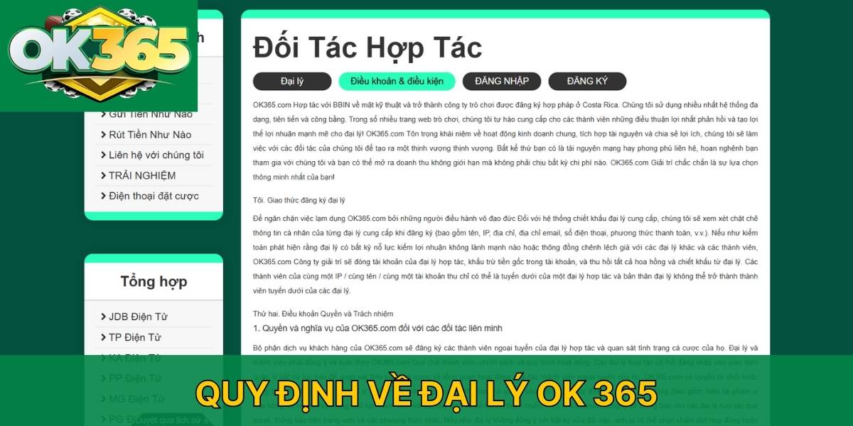 Quy định về đại lý OK365